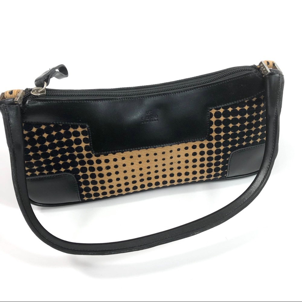 Rafe Black and Tan Dot Corduroy Small Handbag